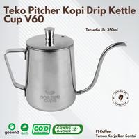 Gambar Teko Pitcher Kopi Drip Kettle Cup V60 Teko Leher Angsa Barista - 350ml+Tutup dari F1 Coffee Store undefined 3 Tokopedia