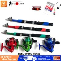 Gambar set joran pancing gulungan metal besi siap pakai ukuran 150 dan 210 - random, 210 dari Ramai Pancing undefined 3 Tokopedia