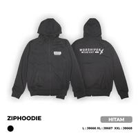 Gambar Jstro Zip Hoodie Pria Worshiper The Day Hitam - L dari Jstro Store undefined 1 Tokopedia