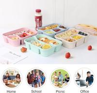 Gambar Lunch Box Kotak Bekal Bento Bahan Wheat Gandum 4 Sekat / Kotak Makan - PINK dari FAMILIA MART undefined 3 Tokopedia