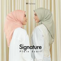 Gambar Halwa Scarf Signature Hijab Segi Empat Polos Wanita - Putih dari halwa scarf undefined 1 Tokopedia