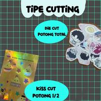 Gambar sticker custom / sticker hologram / sticker vynil / sticker mirror - hologliterwhite, diecut dari totole'id undefined 4 Tokopedia