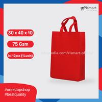 Gambar Tas Spunbond Besar Model Box 30x40x10 Lusinan (dus sepatu masuk) - Merah dari RISMART GADING SERPONG undefined 1 Tokopedia