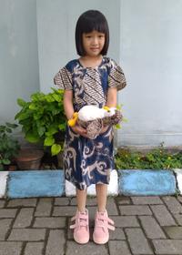 Gambar Kemeja Batik Anak Putra Putri Seragam Sekolah TK SD 3225 Biru Navy - no.2 dari Arumi Batik undefined 3 Tokopedia