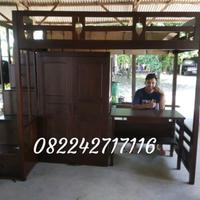 Gambar dipan tingkat anak kombinasi lemari plus meja belajar dari CV.Bintang furniture Jepara undefined 2 Tokopedia