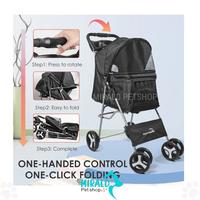 Gambar PET STROLLER KERETA DORONG ANJING KUCING TROLI HEWAN TROLI ANJING - Hitam dari Mirald Petshop undefined 3 Tokopedia