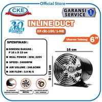 Gambar Booster Fan CKE DF 6 Inch Mini Inline Fan Air Duct Fan Kipas Booster - Stainless dari SumberSuksesShop undefined 1 Tokopedia