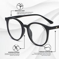Gambar La Chapella Kacamata Minus Anti Radiasi TR-90 Bulat Unisex 17128 - Black , Frame Only dari La Chapella Eyewear undefined 4 Tokopedia