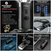 Gambar ROCKBROS RHL3000D Lampu Barfly Sepeda RHL 3000 LM Bike Light Powerbank dari Wof Premium undefined 1 Tokopedia
