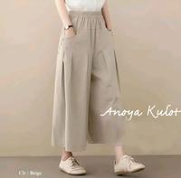 Gambar Celana Kulot Wanita Linen Kekinian Terbaru - Mocca , All Size dari TheresaLie Store undefined 1 Tokopedia