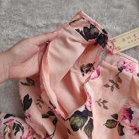 Gambar cheongsam wanita imlek peach pink motif bunga peony dari Fang88 undefined 3 Tokopedia