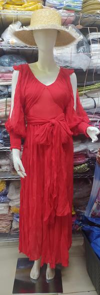Gambar ALOHA red long dress long sleeve woman premium / korean summer dress / beachwear bali / dress prewedding wanita / gaun pantai wanita / bohemian dress / vintage dress / maxi dress / casual dress / dress prewedd / party dress / dress bali - L dari SEXY8 Official Store Jakarta undefined 4 Tokopedia