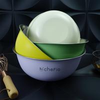 Gambar Mixing Bowl Stainless Mangkok Adonan Salad Bowl Baskom Makanan -  Green 19cm dari Chefio Kitchenware undefined 5 Tokopedia