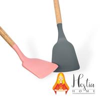 Gambar Alat Masak Silikon Spatula Sodet Kipas Silikon Gagang Kayu Tahan Panas - KIPAS, Abu-abu dari HESTIA HOME OFFICIAL undefined 3 Tokopedia