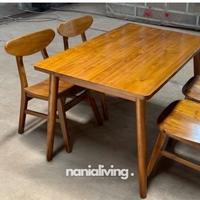 Gambar set meja makan minimalis cafe dengan kursi ropan jati dari Nania Living Official undefined 3 Tokopedia