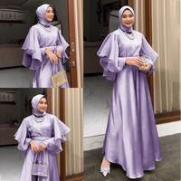Gambar KS ALMIRA Dress maxi gamis muslim polos bahan satin velvet Baju wanita hijab muslimah pesta kondangan lebaran tanpa pashmina ada size - Biru Muda, L dari Gaya Shop2 undefined 3 Tokopedia