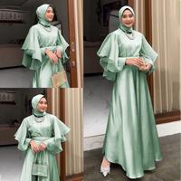 Gambar KS ALMIRA Dress maxi gamis muslim polos bahan satin velvet Baju wanita hijab muslimah pesta kondangan lebaran tanpa pashmina ada size - Biru Muda, L dari Gaya Shop2 undefined 1 Tokopedia