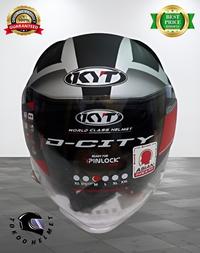 Gambar HELM HALF FACE KYT D-CITY LUCENT MATT BLACK SILVER - M dari Hensa Store_NEW undefined 3 Tokopedia