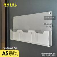 Gambar Tempat Brosur Akrilik Dinding Gantung Holder - 3 Kantong A5 - Tipe D3 dari ANSEL Acrylic Shop undefined 3 Tokopedia