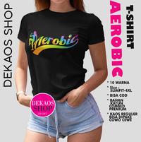 Gambar KAOS SENAM WANITA / KAOS OLAHRAGA WANITA / 2908 AEROBIC RAINBOW - Hijau Army, L dari Dekaosshop undefined 2 Tokopedia
