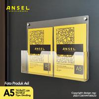 Gambar Tempat Brosur Akrilik Dinding Gantung Holder - 2 Kantong A5 - Tipe D2 dari ANSEL Acrylic Shop undefined 1 Tokopedia