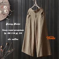 Gambar Celana Kulot Wanita Panjang Linen Rami Premium Pinggang 60-110|Jeny - Coffee dari Shabhicollection undefined 4 Tokopedia