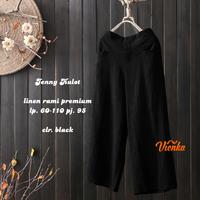 Gambar Celana Kulot Wanita Panjang Linen Rami Premium Pinggang 60-110|Jeny - Coffee dari Shabhicollection undefined 3 Tokopedia