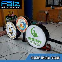 Gambar neon box bulat 2 sisi 30cm dari Faiz Adv undefined 3 Tokopedia