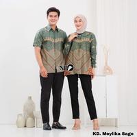 Gambar Baju Batik Pasangan Modern Terbaru Baju Batik Couple Terbaru Katun - Meylika Sage, L dari Batik A A Pekalongan undefined 3 Tokopedia