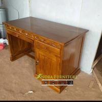 Gambar meja kantor, kayu jati, meja kerja kayu, meja belajar kayu dari Andra furniture undefined 2 Tokopedia