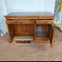 Gambar meja kantor, kayu jati, meja kerja kayu, meja belajar kayu dari Andra furniture undefined 1 Tokopedia