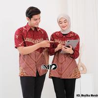 Gambar Baju Batik Pasangan Modern Terbaru Baju Batik Couple Terbaru Katun - Meylika Sage, L dari Batik A A Pekalongan undefined 2 Tokopedia