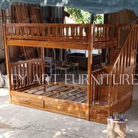 Gambar Tempat tidur tingkat anak 2 Bed Laci kayu jati/Dipan tingkat anak kayu - harga asli dari key jati furnitur undefined 2 Tokopedia