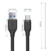 Gambar AUKEY Kabel Charger Type C CB-AC2 Braided Nylon USB A to USB-C 2M dari XB.STORE undefined 4 Tokopedia