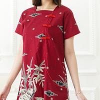 Gambar Dress Batik Cheongsam Wanita Modern Baju Imlek CNY Sincia Qupao Katun - Hitam dari indopattern undefined 3 Tokopedia
