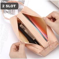 Gambar KOTAK PENSIL BESAR DOUBLE ZIPPER WARNA PASTEL DUA RESLETING DUAL ZIPPE - Biru dari homelivingmartt8 undefined 2 Tokopedia
