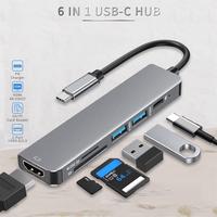 Gambar USB Type-C HUB 6 in 1 USB 3.0, HDMI 4K, Cardreader, USB-C PD dari Universal disc undefined 1 Tokopedia