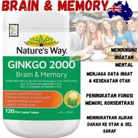 Gambar nature's way ginkgo biloba 2000mg brain & memory 120 tablets dari Health Gallery Store undefined 1 Tokopedia