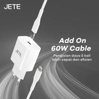 Gambar Kepala Charger JETE EM1 Adaptor MFI Fast Charging 20W Plus Bundling Kabel Charge USB Type C to Lightning dari Doran Authorized Store undefined 2 Tokopedia
