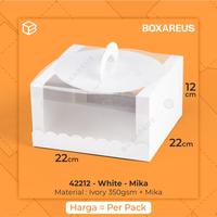 Gambar Box Kue Mika Kotak Cake Packaging Transparan Dus Handle | 42212 White Mika dari Box Are Us undefined 1 Tokopedia