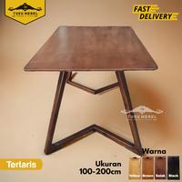 Gambar Meja Cafe Kopi Jati Makan Minimalis - 180 x 80 x 75Cm - Belum Finishing dari TukuMebel Bdg undefined 3 Tokopedia