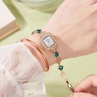 Gambar REBIRTH Jam Tangan Wanita Anti Air Jam Gelang Berlian Elegan Kuarsa - rosegreen dari Rebirth Jam Tangan undefined 4 Tokopedia