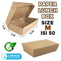 Gambar Paper Lunch Box Kraft Dus Kotak Kemasan Makanan Nasi Size M - 50 Pcs dari Plastik Berlian undefined 1 Tokopedia