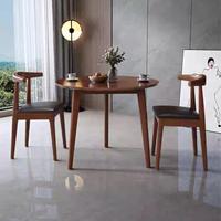 Gambar Meja Makan Bulat Kayu 90cm 4 Kursi Makan Solid Wood Restoran Cafe dari Art Modern Home undefined 2 Tokopedia