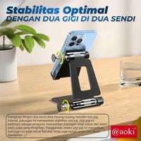Gambar AOKI Stand Ponsel Aluminium yang Dapat Disesuaikan Hp stand untuk Meja - Silver dari Aoki Official undefined 4 Tokopedia