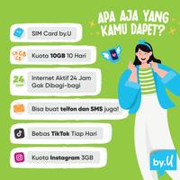 Gambar Kartu Perdana by.U Kuota 10 GB | 10 Hari + Instagram 3 GB | 30 Hari dari by.U undefined 2 Tokopedia