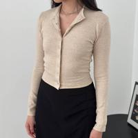 Gambar Karin Top - Knitwear Longsleeve Fit Body Baju Atasan Wanita Knit Crop - dark grey, S dari Grosir Legging Import undefined 4 Tokopedia