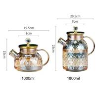 Gambar Teko Kaca Tahan Panas Api Pitcher Teh kopi Transparant Teapot kettle - 1000 ML dari RUMAHINAJA undefined 5 Tokopedia