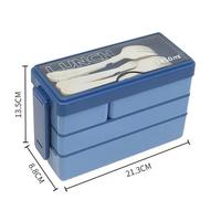 Gambar Kotak Makan Lunch Box 3 Susun Ukuran 10025ml free dendok garpu - 48306 - Biru dari RF GROSIER undefined 4 Tokopedia