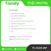 Gambar IP CAMERA CCTV TIANDY TC-C34XN 4MP AUDIO POE ONVIF IR INDOOR TURRET dari Giga Security Official Store undefined 3 Tokopedia